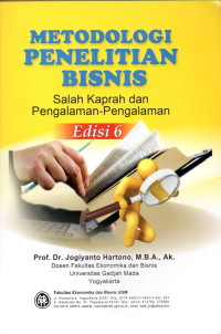 Image of METODOLOGI PENELITIAN BISNIS