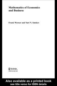 Image of Mathematics of Economics and Business