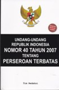 Image of Undang-Undang Nomor 40 Tahun 2007 Tentang Perseroan Terbatas
